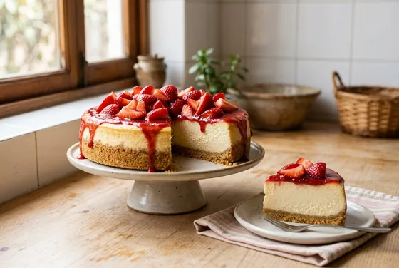 Cheesecake horneado de fresa